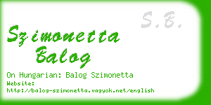 szimonetta balog business card